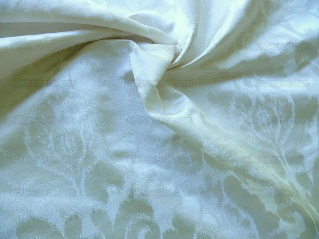 Scalamandre White Silk &amp; Linen Damask Medallion Bty MSRP USD289/y