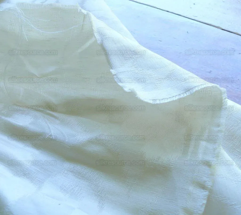 Scalamandre White Silk &amp; Linen Damask Medallion Bty MSRP USD289/y