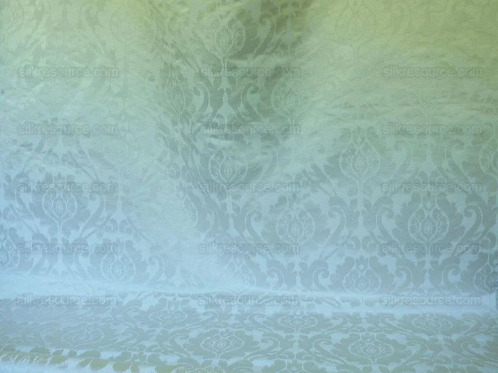 Scalamandre White Silk &amp; Linen Damask Medallion Bty MSRP USD289/y