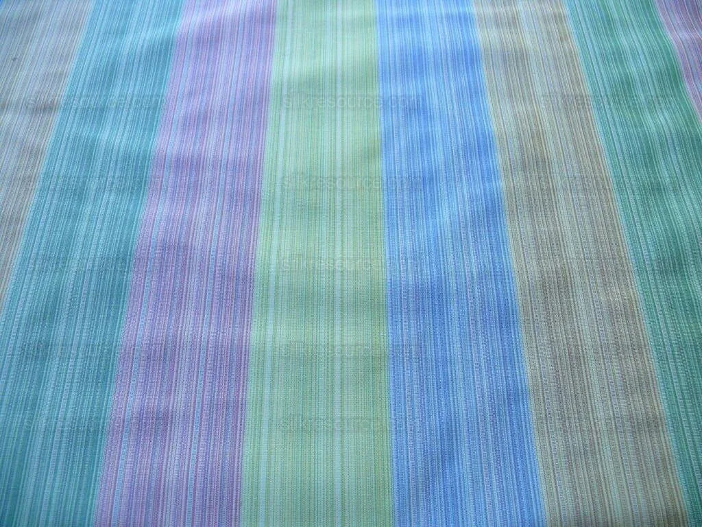 By yard Clarence House 100% Silk Strie Taffeta Rainbow Pastel Color