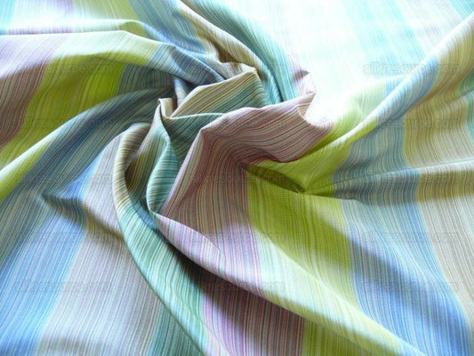 By yard Clarence House 100% Silk Strie Taffeta Rainbow Pastel Color