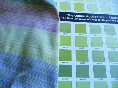 By yard Clarence House 100% Silk Strie Taffeta Rainbow Pastel Color