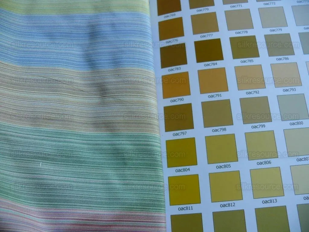 By yard Clarence House 100% Silk Strie Taffeta Rainbow Pastel Color