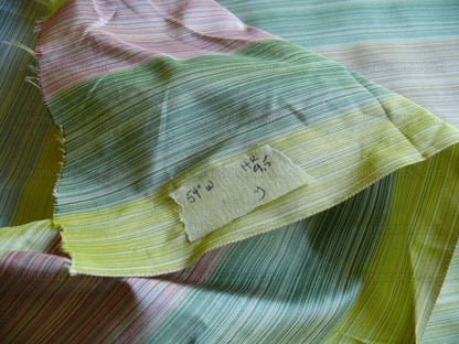 By yard Clarence House 100% Silk Strie Taffeta Rainbow Pastel Color