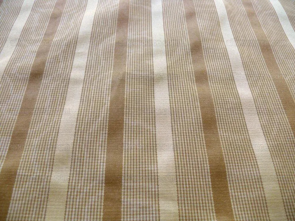 Clarence House Brown Almond &amp; Gold Silky Stripe Bty (#1240) MSRP USD145/y