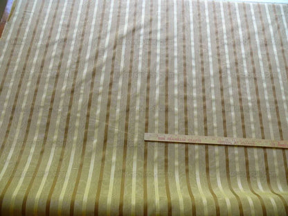 Clarence House Brown Almond &amp; Gold Silky Stripe Bty (#1240) MSRP USD145/y