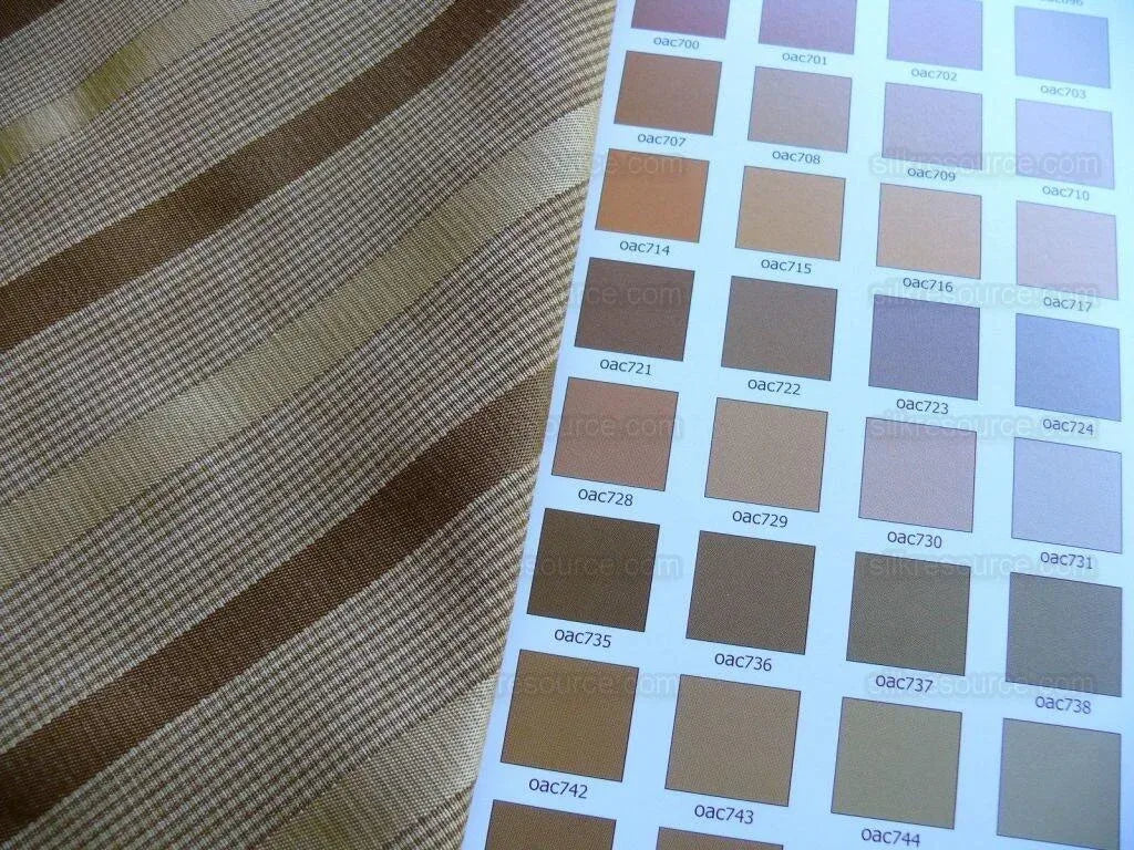 Clarence House Brown Almond &amp; Gold Silky Stripe Bty (#1240) MSRP USD145/y