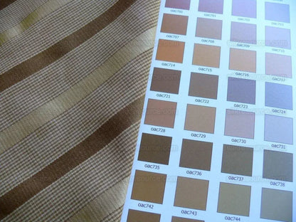 Clarence House Brown Almond &amp; Gold Silky Stripe Bty (#1240) MSRP USD145/y