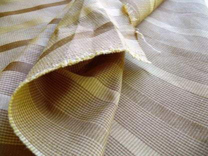 Clarence House Brown Almond &amp; Gold Silky Stripe Bty (#1240) MSRP USD145/y