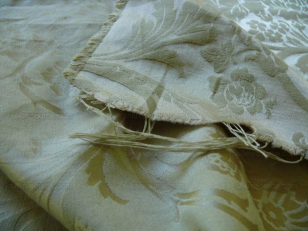 Kravet Art Nouveau Botanic Scroll Peony Acanthus Vine William Morris Beige Tan Damask Cotton