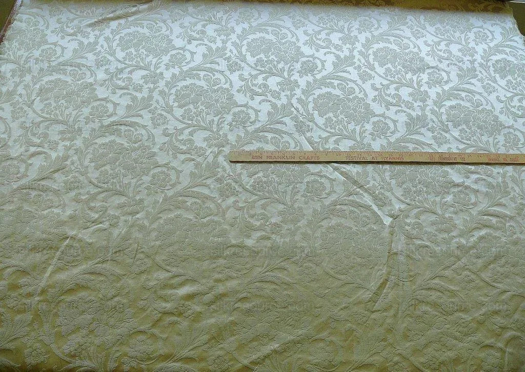 Kravet Art Nouveau Botanic Scroll Peony Acanthus Vine William Morris Beige Tan Damask Cotton