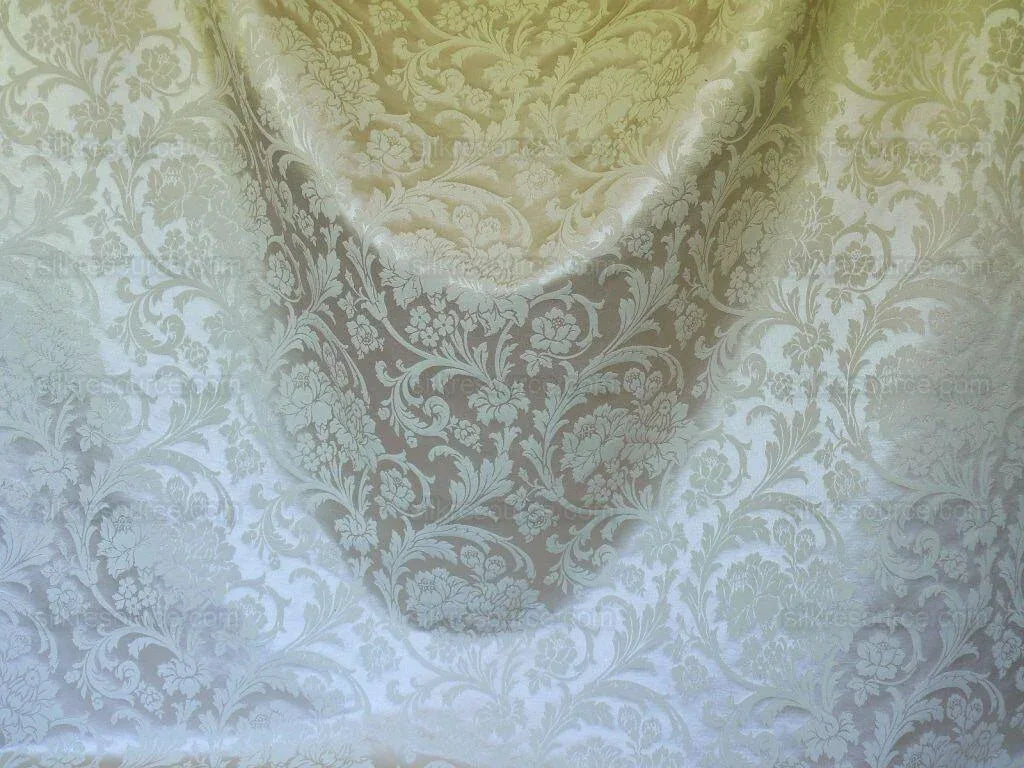 Kravet Art Nouveau Botanic Scroll Peony Acanthus Vine William Morris Beige Tan Damask Cotton