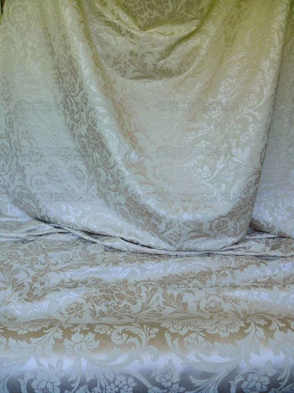 Kravet Art Nouveau Botanic Scroll Peony Acanthus Vine William Morris Beige Tan Damask Cotton