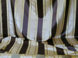 Scalamandre 100% Silk Satin Stripe Deep Chocolate Champagne Brown Cream White