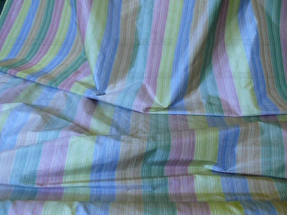 By yard Clarence House 100% Silk Strie Taffeta Rainbow Pastel Color