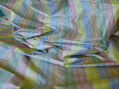 By yard Clarence House 100% Silk Strie Taffeta Rainbow Pastel Color