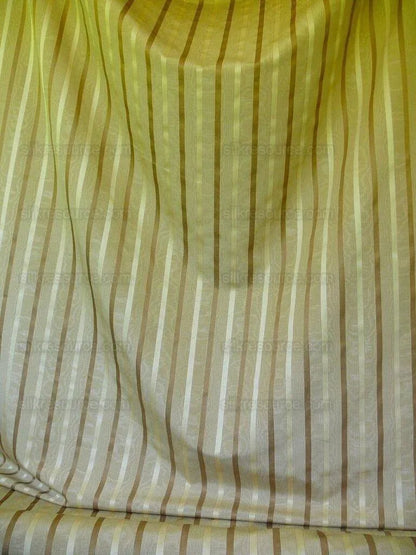 Clarence House Brown Almond &amp; Gold Silky Stripe Bty (#1240) MSRP USD145/y