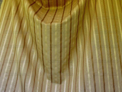 Clarence House Brown Almond &amp; Gold Silky Stripe Bty (#1240) MSRP USD145/y