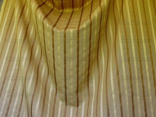 Clarence House Brown Almond &amp; Gold Silky Stripe Bty (#1240) MSRP USD145/y