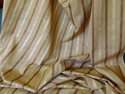 Clarence House Brown Almond &amp; Gold Silky Stripe Bty (#1240) MSRP USD145/y