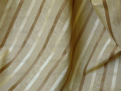 Clarence House Brown Almond &amp; Gold Silky Stripe Bty (#1240) MSRP USD145/y