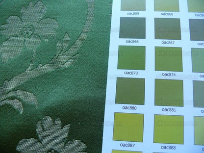 Clarence House Rich Silk Linen Green Gold Floral Stripe Art Nouveau Bty