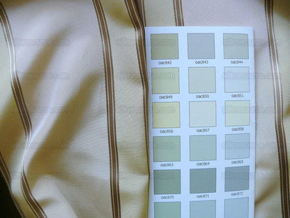 Scalamandre 100% Silk Satin Stripe Deep Chocolate Champagne Brown Cream White