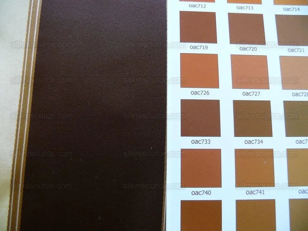 Scalamandre 100% Silk Satin Stripe Deep Chocolate Champagne Brown Cream White