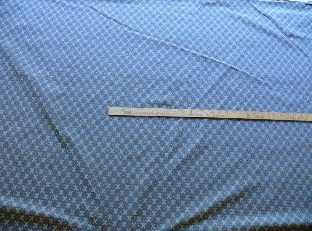 Scalamandre St German Blue Gold Red Lattice Woven Bty