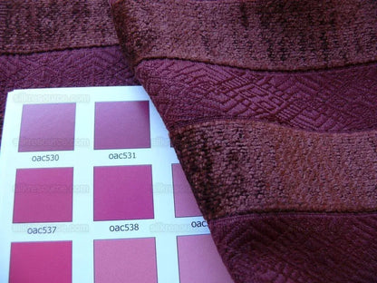 Scalamandre Silky Chenille Stripe Maroon Red Bty