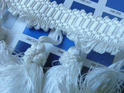 Scalamandre 100% Silk Tassel Fringe Trim Snow White MSRP USD 259/Y Bty