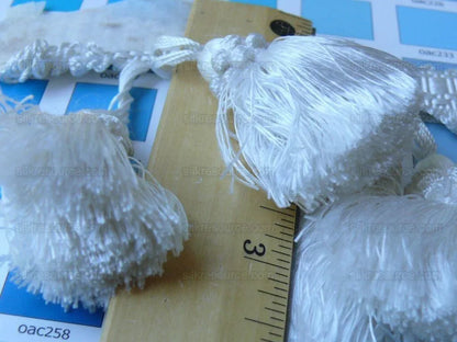 Scalamandre 100% Silk Tassel Fringe Trim Snow White MSRP USD 259/Y Bty