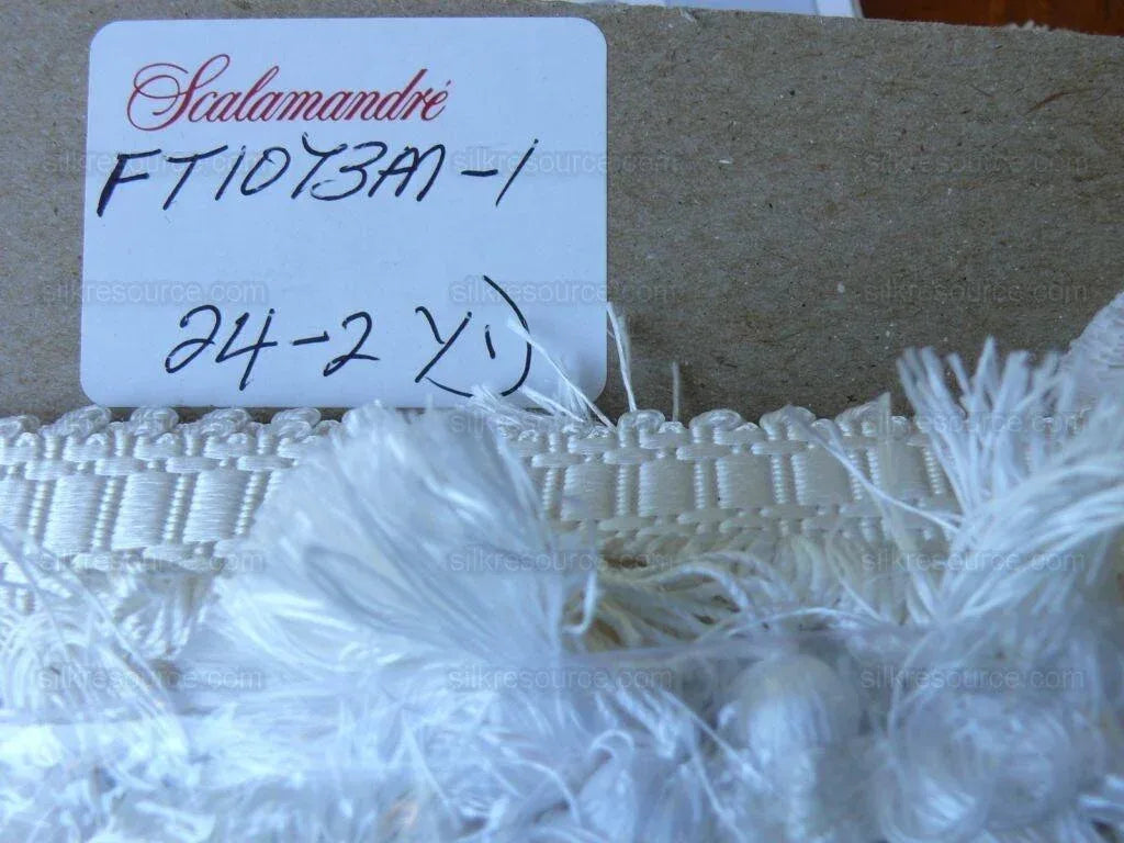 Scalamandre 100% Silk Tassel Fringe Trim Snow White MSRP USD 259/Y Bty
