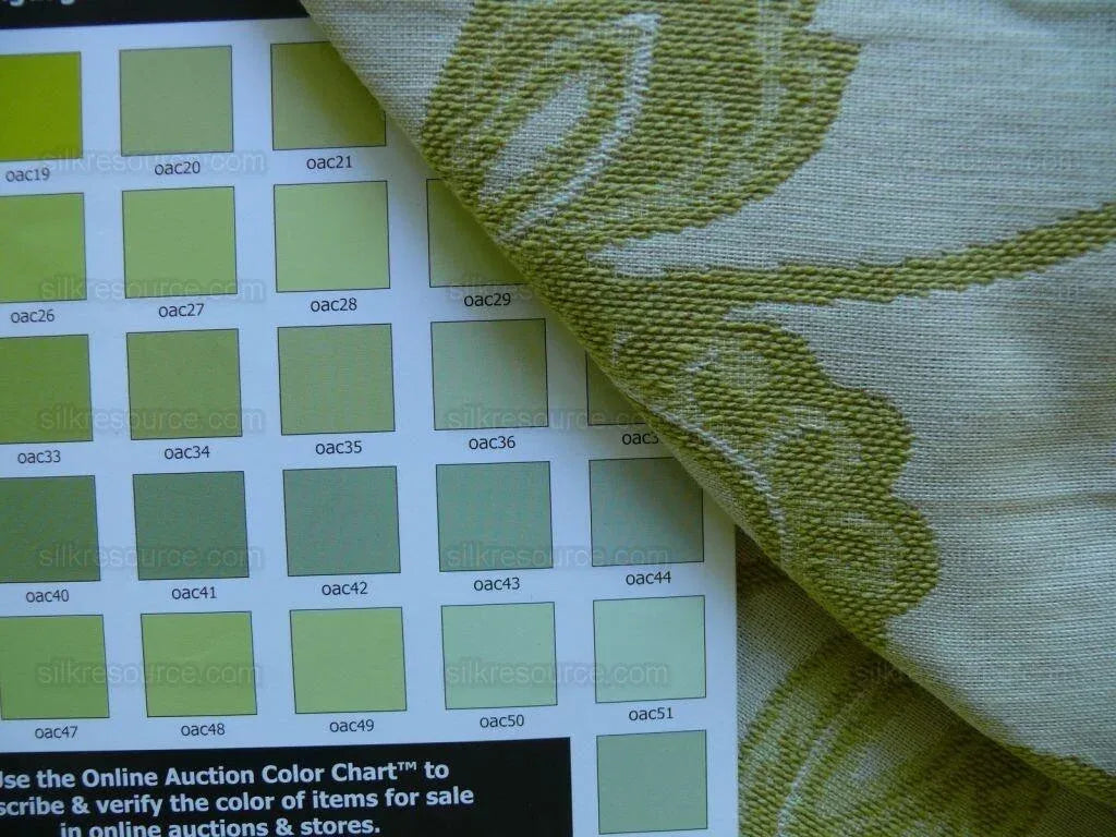 High-End Fennel Green Jacobean Lotus Flower Linen Blend Heavy Tapestry - Reversible