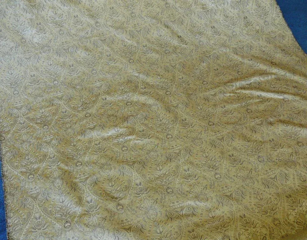 Fabricut Federo 100% Silk Lampas Ren Medallion/artichoke- Gold