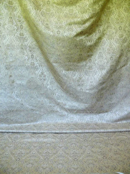 Fabricut Federo 100% Silk Lampas Ren Medallion/artichoke- Gold