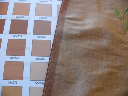 Fabricut 100% Silk Butterfly Trellis Copper Bronze &amp; Peach 1.1y