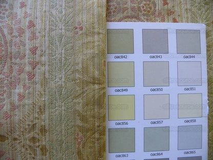 By Yard Fabricut Medallion 100% Silk Stripe In Jasmine Yellow &amp; Pink Green Gold Strie