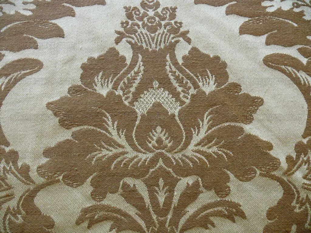 Vervain Italian Linen Damask In Muted Golden Fall MSRP USD 200/y