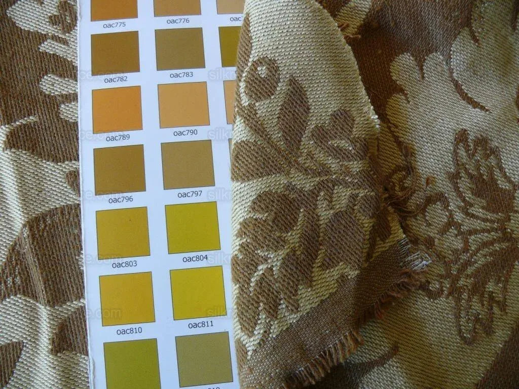 Vervain Italian Linen Damask In Muted Golden Fall MSRP USD 200/y