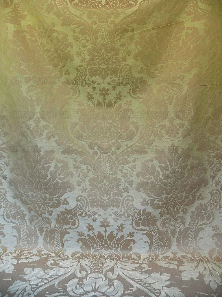 by yard Schumacher "julia" Italy Silk Lampas Ren Baby Green and griege MSRP US300+