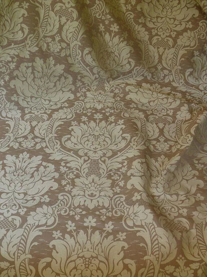 by yard Schumacher "julia" Italy Silk Lampas Ren Baby Green and griege MSRP US300+