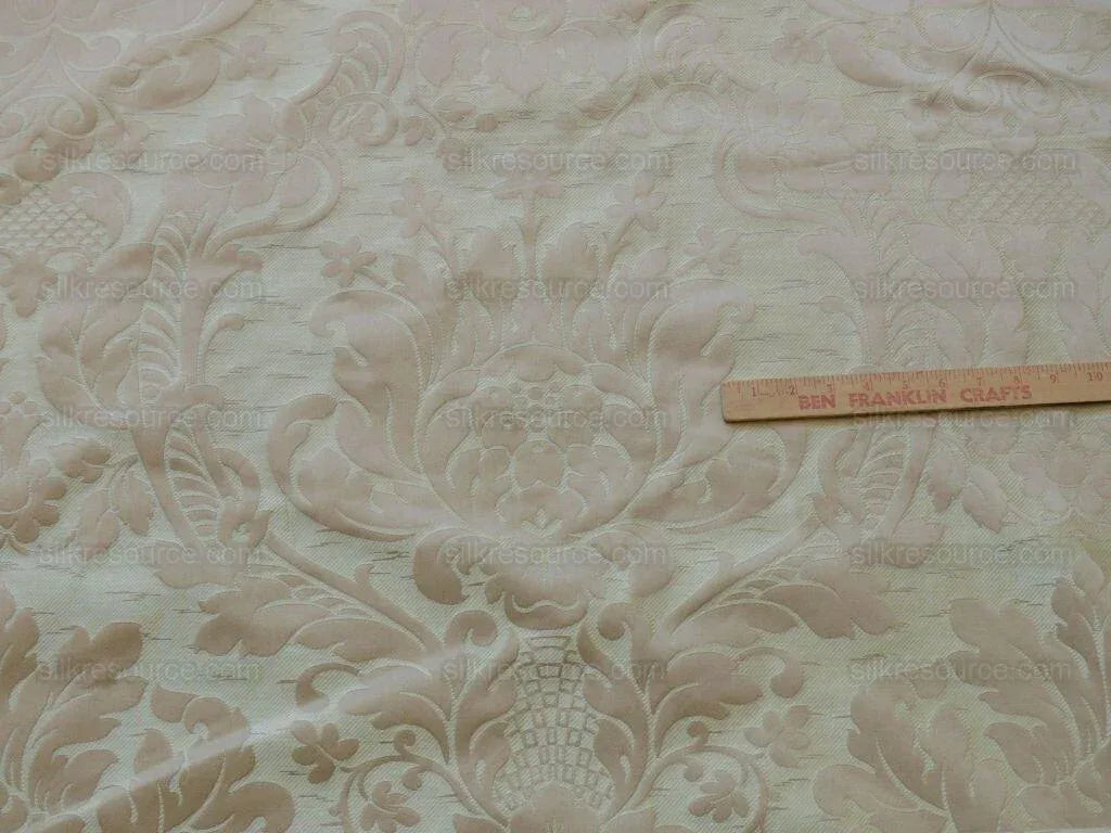 by yard Schumacher "julia" Italy Silk Lampas Ren Baby Green and griege MSRP US300+