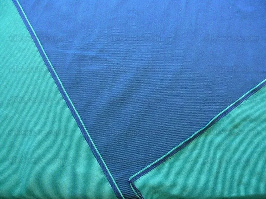 Scalamandre Cross Dye Rich Kelly Green &amp; Deep Blue Cotton Reversible BY Yard