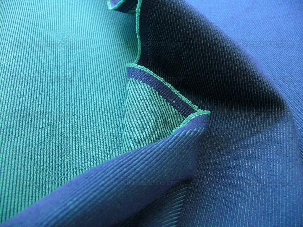 Scalamandre Cross Dye Rich Kelly Green &amp; Deep Blue Cotton Reversible BY Yard