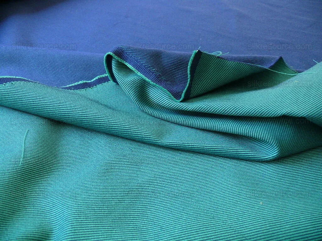 Scalamandre Cross Dye Rich Kelly Green &amp; Deep Blue Cotton Reversible BY Yard