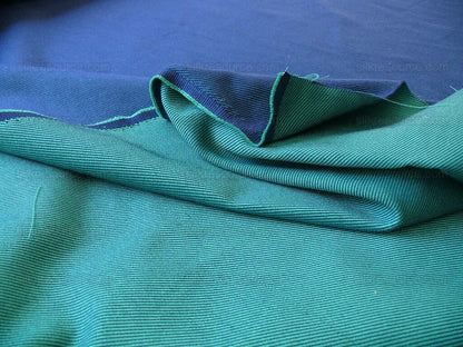 Scalamandre Cross Dye Rich Kelly Green &amp; Deep Blue Cotton Reversible BY Yard