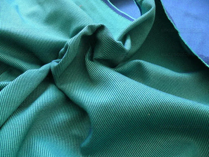 Scalamandre Cross Dye Rich Kelly Green &amp; Deep Blue Cotton Reversible BY Yard