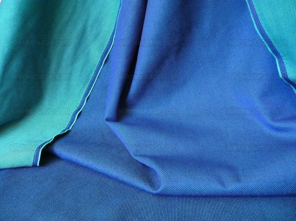 Scalamandre Cross Dye Rich Kelly Green &amp; Deep Blue Cotton Reversible BY Yard