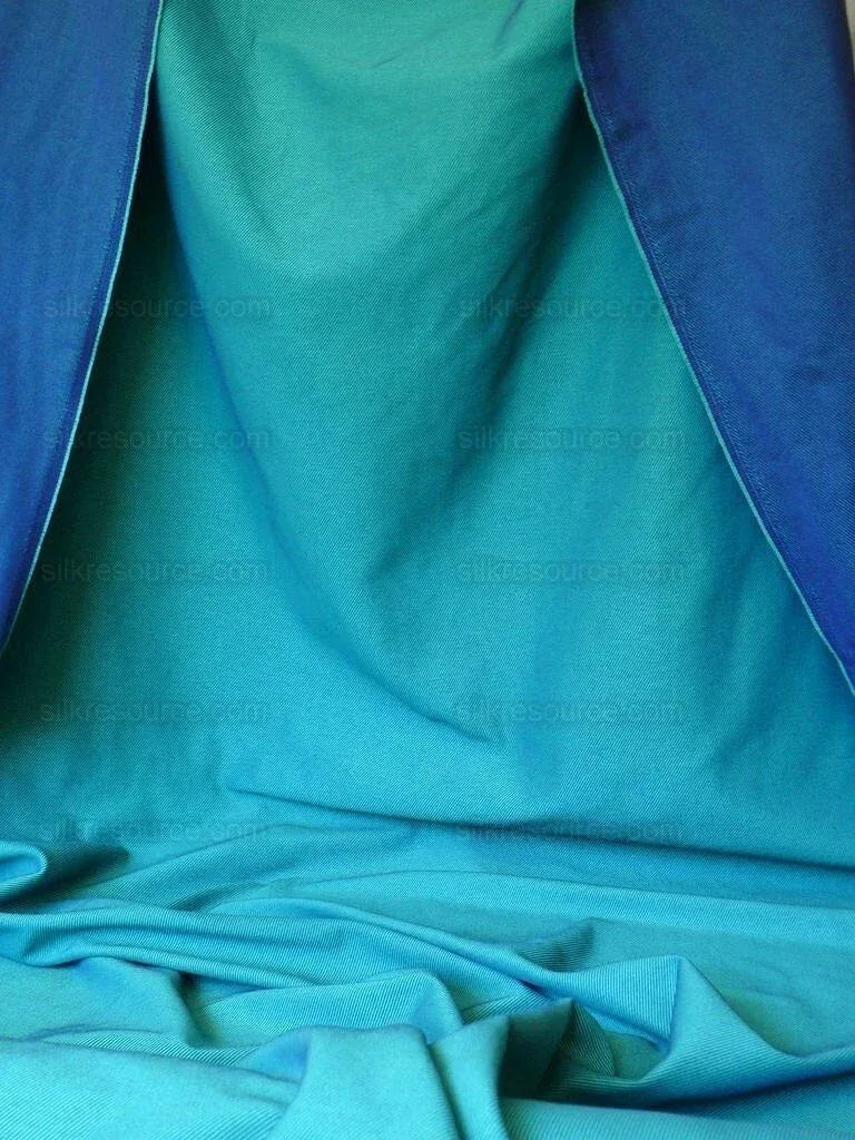 Scalamandre Cross Dye Rich Kelly Green &amp; Deep Blue Cotton Reversible BY Yard